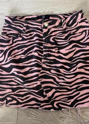 Джинсовая зебра, юбка3 фото