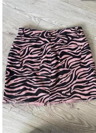 Джинсовая зебра, юбка4 фото