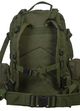 Тактический комплект 2в1: рюкзак с подсумками 50-60 л + тактические перчатки закрытые олива ammunation4 фото