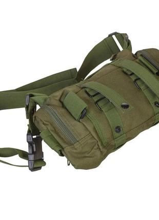 Тактический комплект 2в1: рюкзак с подсумками 50-60 л + тактические перчатки закрытые олива ammunation5 фото