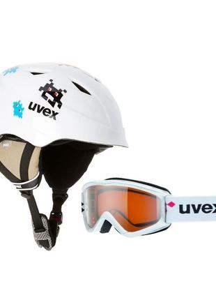 Комплект шолом гірськолижний дитячий + маска uvex airwing ii set (48-52) для дитини 3-4 роки white s56s1121401