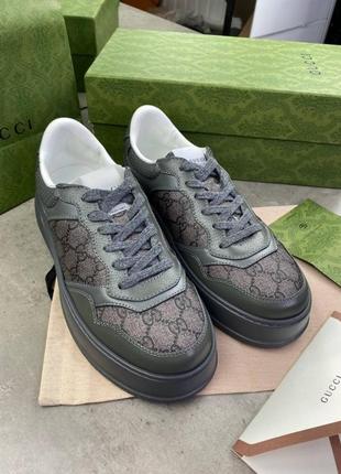 Кросівки gucci gg trainer gray сірі ob382