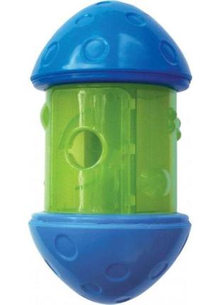Іграшка-годівниця kong spin it вертушка для собак малих порід s 8x3.8x4 см синій із зеленим (035585034287) (bbx)