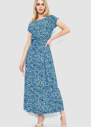 Сукня з принтом, колір синьо-чорний, 214r055-4