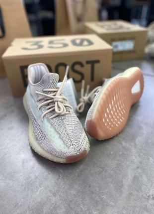 Кроссовки adidas yeezy boost 350 citrin бежевые v2 reflective ob194