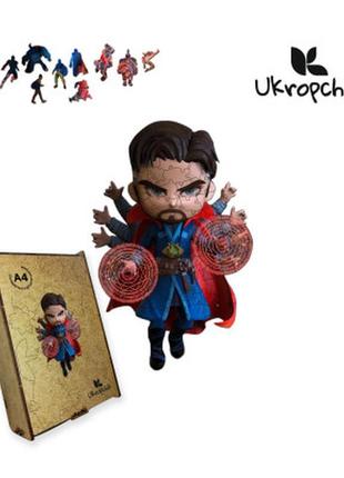 Пазл ukropchik деревянный супергерой стрендж а3 в коробке с набором-рамкой (doctor strange superhero a3)