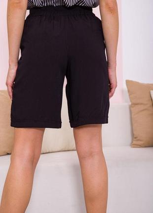 Жіночі шорти на резинці, чорного кольору, 119r510-44 фото