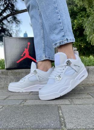 Кроссовки nike air jordan retro 4 (белый)