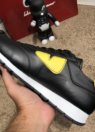 Кросівки fendi sneakers monster eyes yellow/black