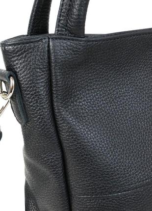 Женская кожаная сумка на двух ручках borsacomoda черная8 фото
