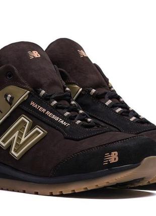 Шкіряні зимові кросівки new balance коричневі