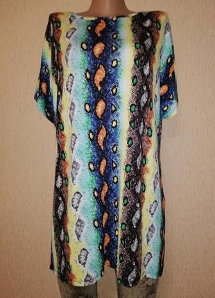 Красивая, яркая женская трикотажная футболка, блузка 18 размера papaya1 фото