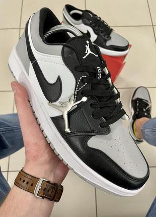 Кроссовки nike air jordan 1 low (black\grey)