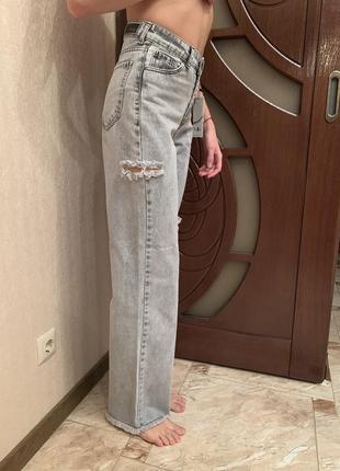 Sale💙 джинси палаццо сірі з розрізами туреччина нові3 фото