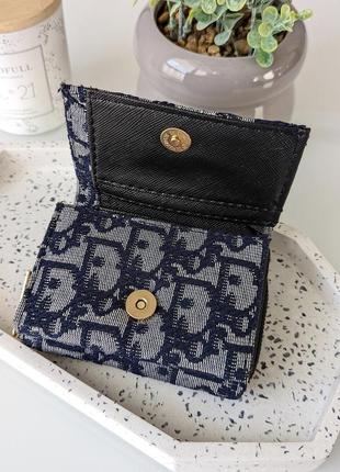 Кошелек dior женский кошелек диор мрни конверт синий текстильный2 фото