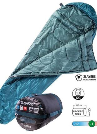 Cпальний мішок hi-tec arez ii 230x80 cм right zip deep teal/silver pine (ht-arez2-dsr)