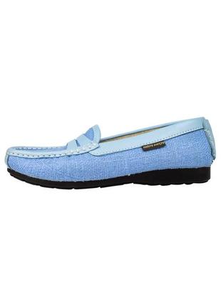 Мокасини canape scarpe блакитні з конопель виробництво україна a821-06-41blue - розмір 37 (23,7 см)