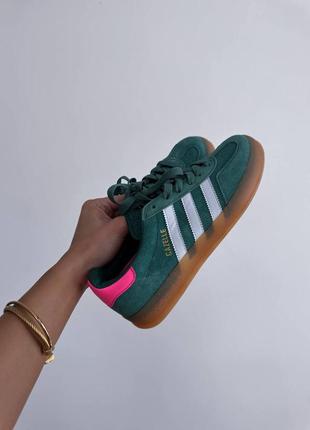 Кроссовки adidas gazelle indoor “collegiate green pink”