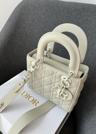 Christian dior small lady dior bag matte milk