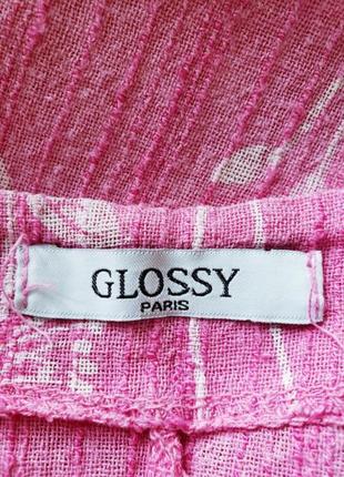 Итальянская льняная лен+котон удлиненая футболка  оверсайз с карманами и натуральными  перламутровыми пуговицами glossy paris 
италия3 фото