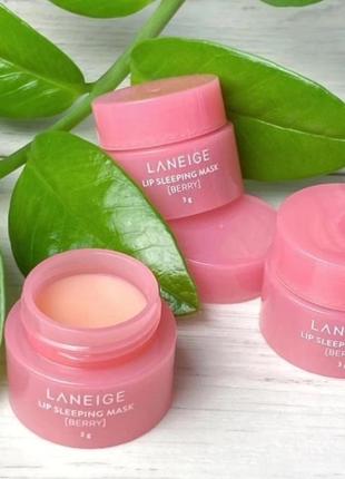 Мініатюра ягідна laneige special care lip sleeping mask /berry/ 3g