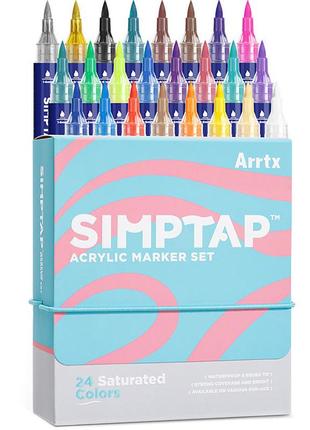 Акриловые маркеры arrtx simptap aacm-0724b, 24 цвета