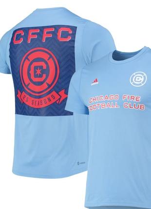 Спорт фирменная мужская футболка chicago fire adidas light blue с крючком aeroready.м