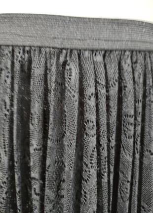 Стильная юбка-миди кружево плиссе3 фото
