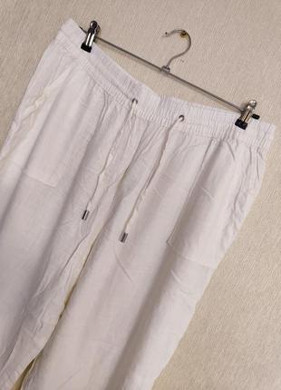 Літні білі штани типу льон з віскози розмір 18 евр.46 наш 52 54 ххл 3хл