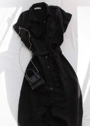 Черное муслиновое женское платье рубашка миди женское длинное платье рубашка из муслина повседневное прогулочное платье