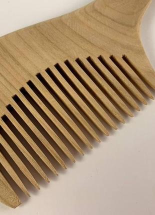 Гребінь дерев'яний для волосся з ручкою черешня2 фото