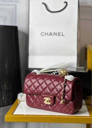 Сумка  chanel марсала бордо 20 см