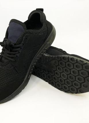 Текстильні кросівки 44 розмір | літні кросівки з тканинним верхом. модель 62496. колір: чорний2 фото