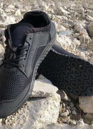 Текстильні кросівки 44 розмір | літні кросівки з тканинним верхом. модель 62496. колір: чорний5 фото