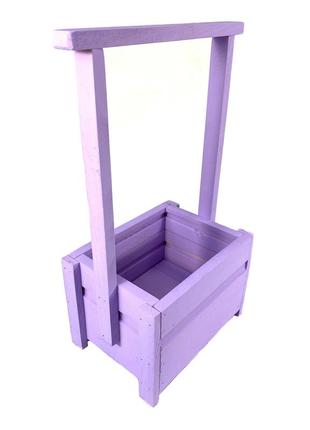 Ящик садовый декоративный для цветов или для хранения вещей из натурального дерева 20х14,5х38 см фиолетовый