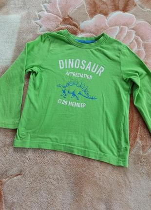 Дитячий одяг 💚 набір лонгслівів з динозаврами на 3-4 роки, 98/104 розмір, котон #2 фото