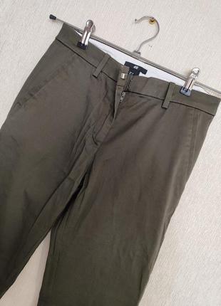 Летние коттоновые брюки коричневый с хаки размер 6 эвр.36 наш s м 42 44 46