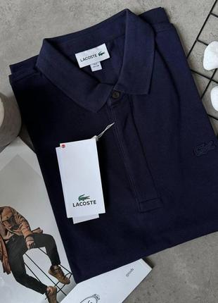 Мужское поло синее lacoste мужская футболка с воротником лакоста