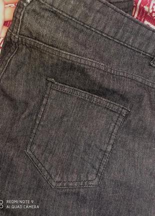 Темно-серые широкие джинсы палаццо с высокой посадкой7 фото