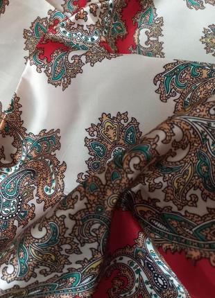 Винтажный атласный платок каре satin foulard  st. michael италия5 фото