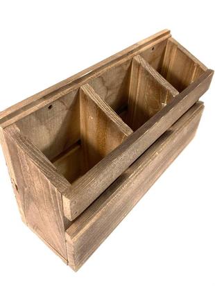 Коробка з секціями для алкоголю, ящик для пляшок із натурального дерева 28х9х16,5 см