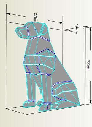 Paperkhan оригінальний подарунок пес собака орігамі papercraft 3d фігура розвиваючий набір антистрес