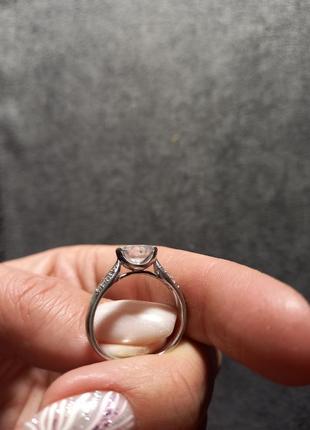 Серебряное кольцо с камнями 17,5 размер.2 фото
