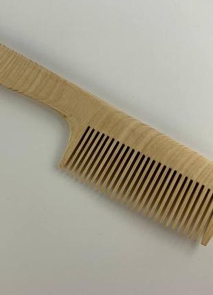 Гребінь дерев'яний для волосся з ручкою клен2 фото