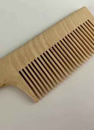 Гребінь дерев'яний для волосся з ручкою клен3 фото