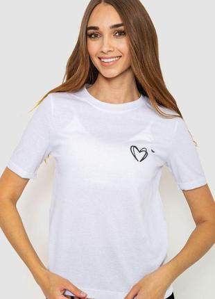 Жіноча футболка з принтом, колір білий, 241r122