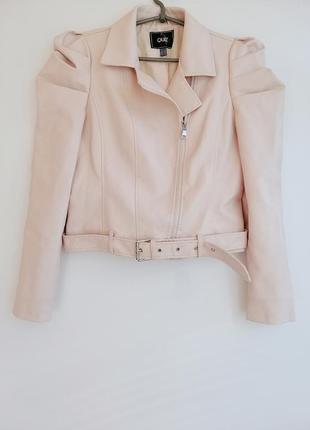 Куртка косуха женская розовая экокожа