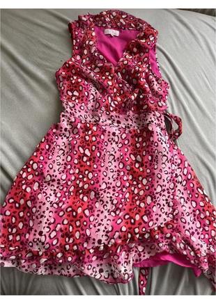 Трендовый пляжный тигровый сарафан платье на запах анималистичный принт