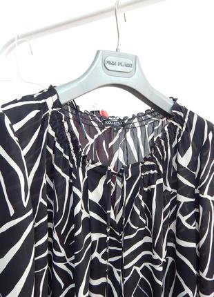 Стильна легка блуза об'ємна подовжена в офіс на роботу на літо літня3 фото
