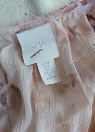 Платье макси длинное в пол в цветочный принт ночнушка в пижамном стиле оверсайз шифоновое h&m на завязках нежное воздушное5 фото